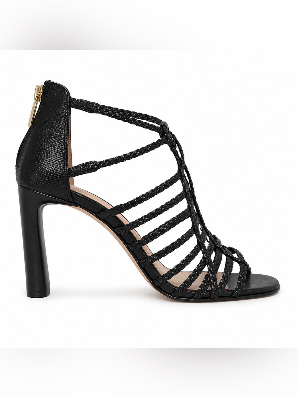 NEW Stunning Vince Camuto Black Braided Strappy Heels Sandals Size 6.5M / 37 NWT